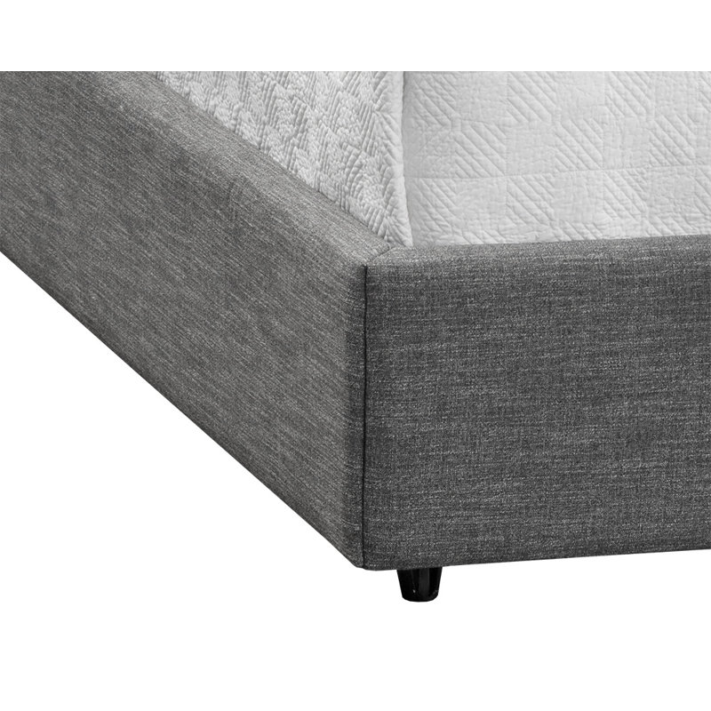 Trashon Upholstered Platform Bed - Grey, Quarry, Queen