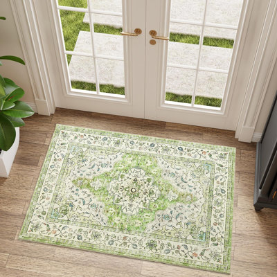 3'X5' Boho Soft Low Pile Washable Area Rug, For Front Door Entrance Kitchen Bathroom