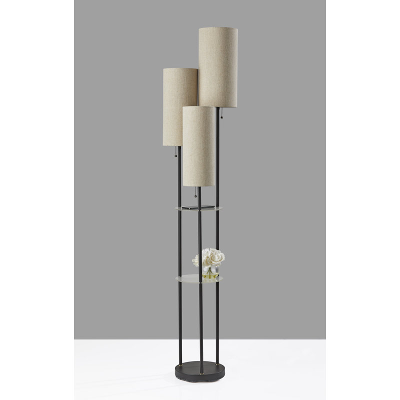 Emelie 68'' Tray Table Floor Lamp, Black, Beige