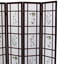 70" Tall 4 Screen Room Barricade, Cherry Finish With Asian Traditional Floral Featurework Divider In Height, Colour Pattern Idea
