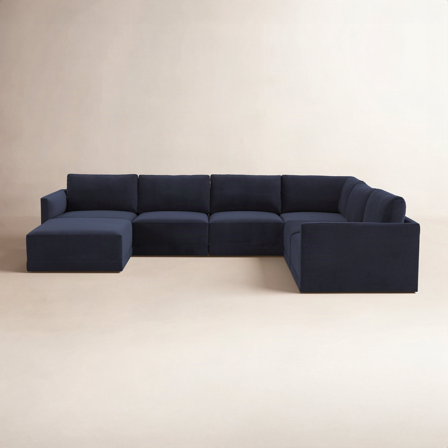 Deirdre Modular Upholstered Reversible U-Sectional, Navy
