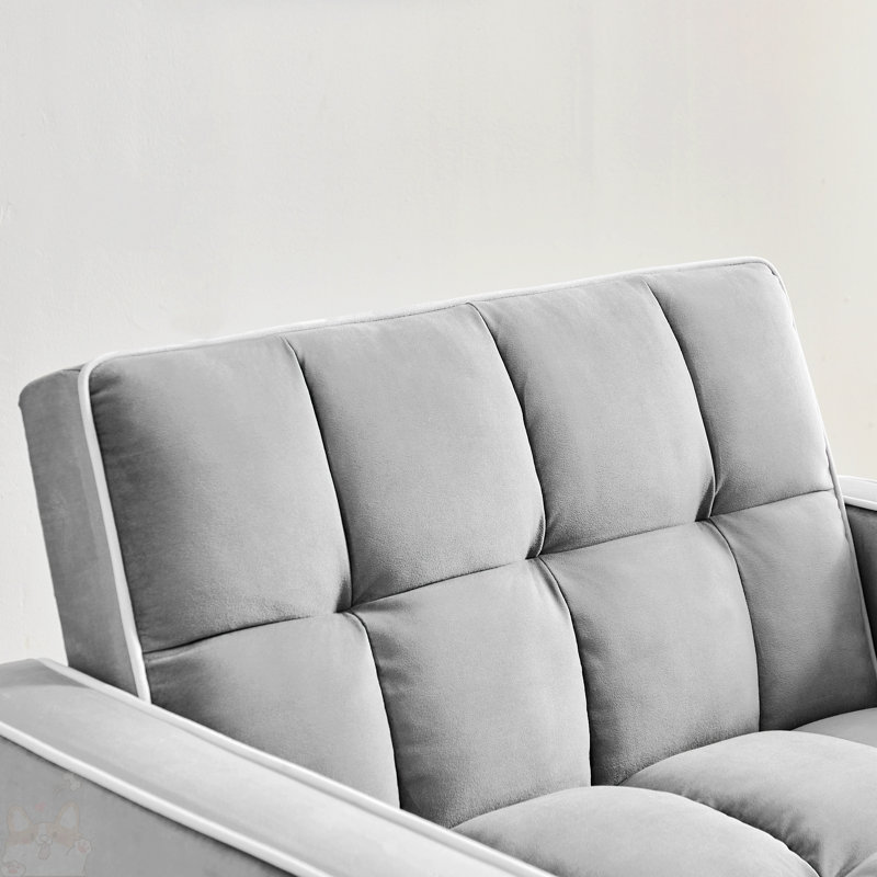 Mamedov Three-In-One Upholstered Folding Accent Chair, Gray