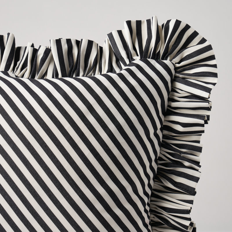Brigitte Stripe Pillow, Black, 18" x 18"