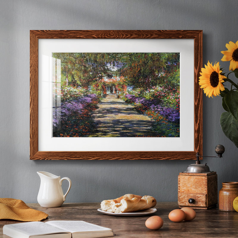 Sentier dans le jardin de Monet à Giverny, 1901, H 18 po x l 26 po x P 1,5 po, Érable