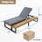 Outdoor Chaise Lounge Chair Set of 2 with 5-Position Adjustable Backrest , Reclinings with Cushions, Patio Loungers with Wood Side Table, Sturdy Frame for Poolside, Garden, and Backyard-300829793