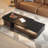 Derozil  69'' Extendable Coffee Table with Storage Drawes, Sensor Lights and Glass Door