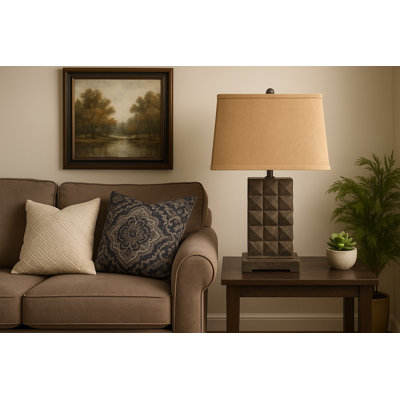 Lampe de table rustique à élégance géométrique
