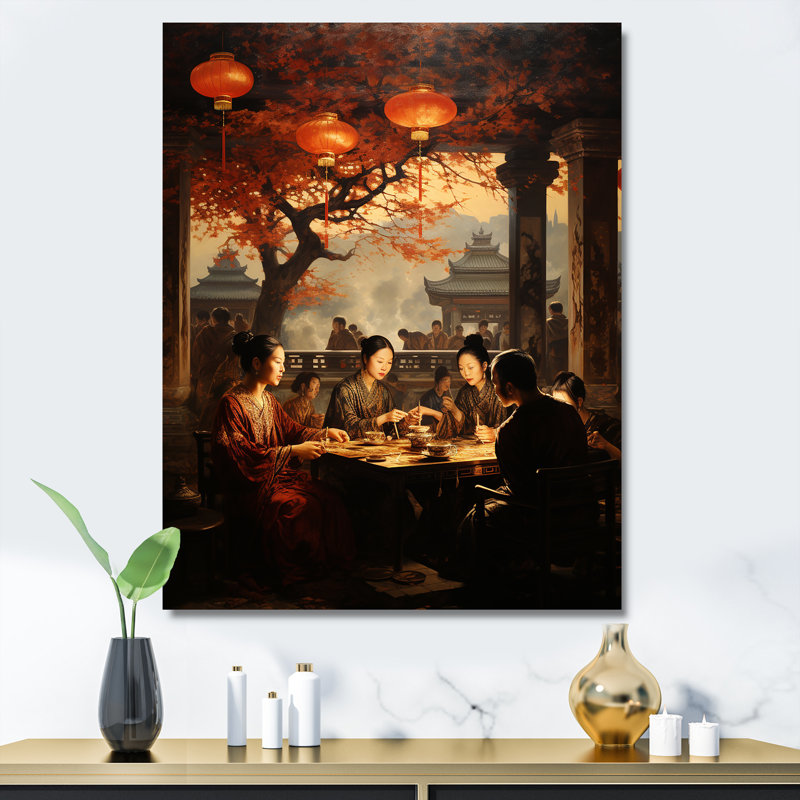 Chine, ancienne dynastie, paysage 2 - Art mural chinois, Toile tendue, 32" H x 24" W