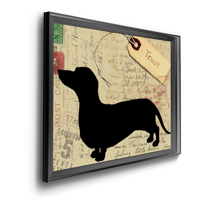 «Dachsund Silhouette», reproduction sur toile, Toile avec cadre noir, H 18,5 po x l 24,5 po x P 1,5 po