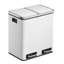 Garbage Can, 8 Gallon Garbage Bin With Soft-Close Lids, 2 X 4 Gallon (2 X 15L) Trash Can, Pedals, And Inner Buckets For Kitchen, Stainless Steel