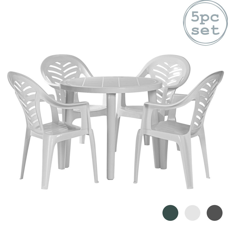 Resol - Tossa 4 Seater Garden Dining, White