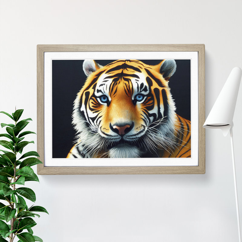 A Tiger Portrait Vol.2 - Framed Print, Oak, 46cm H x 64cm W x 2cm D