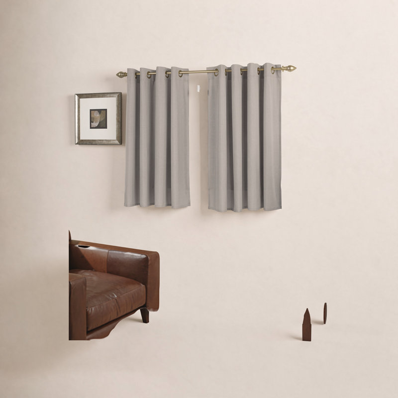 Lakeland Room Darkening Short Curtain Panel, 56" W x 45" L, Ivory
