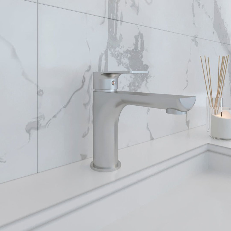 DAX Single Handle Brass Bathroom Faucet, Nickel
