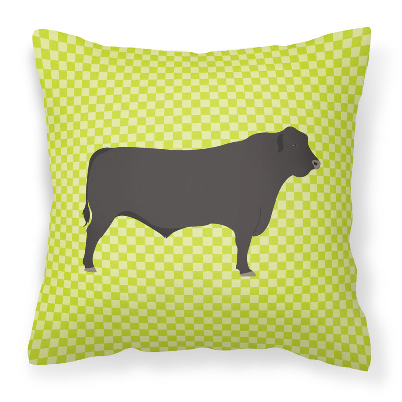 Coussin décoratif d’extérieur en toile de contrôle de vache, Vert, 18 po x 18 po