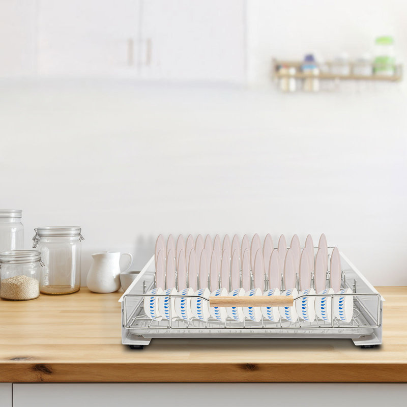 Pull Out Drawer Kitchen Cabinet Organizer Bottom-Mounted Slide Out Storage Shelf
