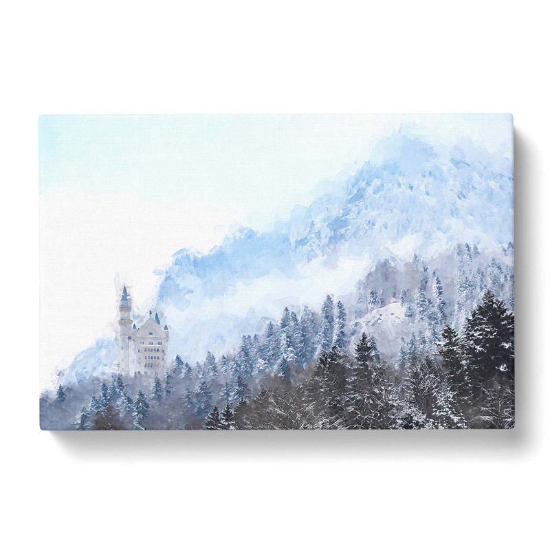 Neuschwanstein Castle In Germany In Abstract - Wrapped Canvas Painting, 50cm H x 76cm W x 3cm D