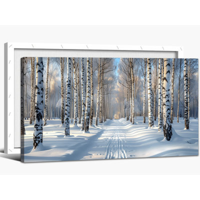 Grand arbre d'hiver, art mural sur toile paysage d'hiver, scène d'hiver naturelle, décoration murale pour le salon, estampes hivernales pour toile tendue sur cadre, 24 po x 48 po