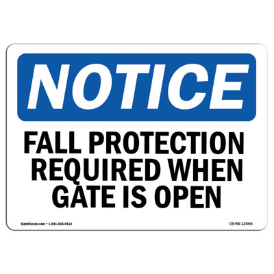 Notice - Fall Protection Required Sign