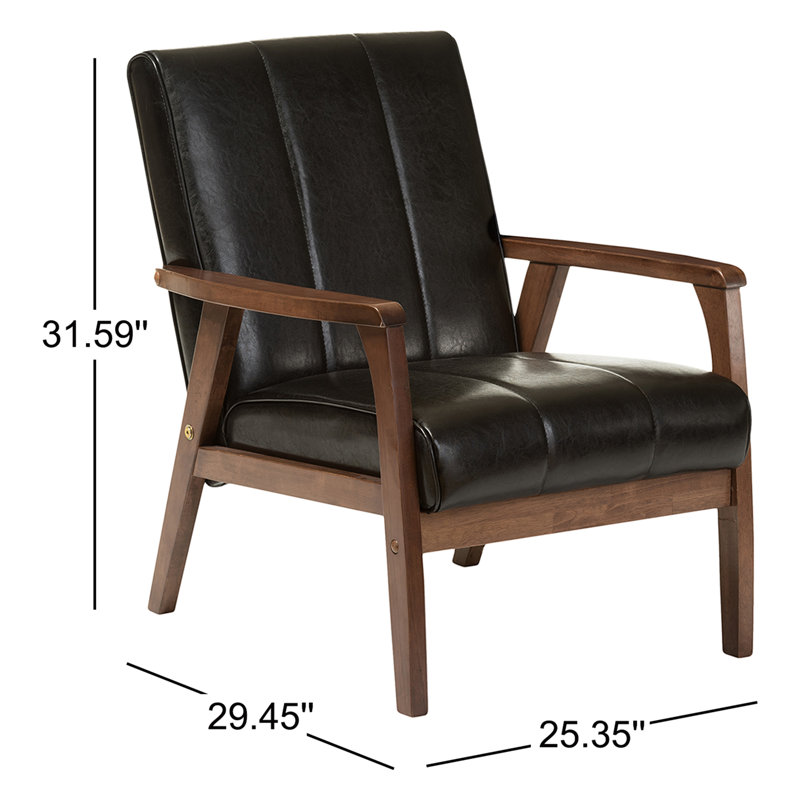 Charda Faux Leather Armchair, Black