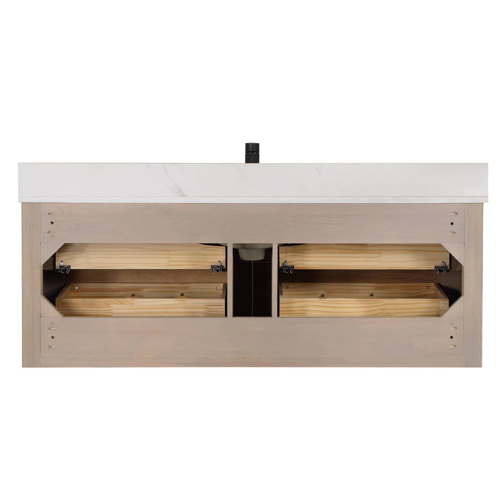 Cristo 55'' Single Bathroom Vanity, Fir Wood Brown