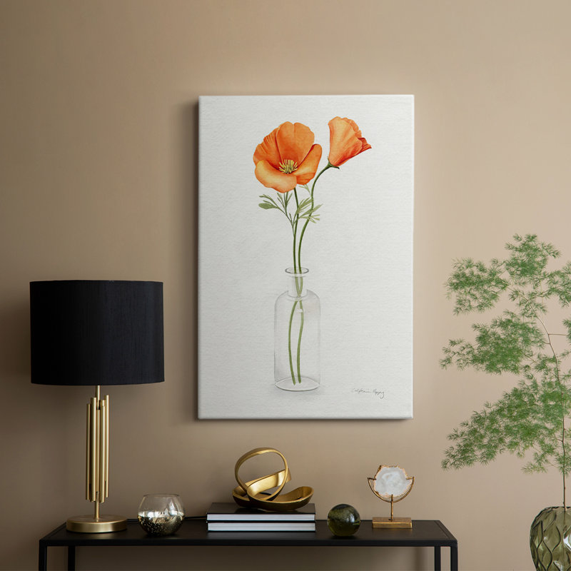 California Poppy Vase II - galerie sur mesure Cavas, H 18 po x l 12 po