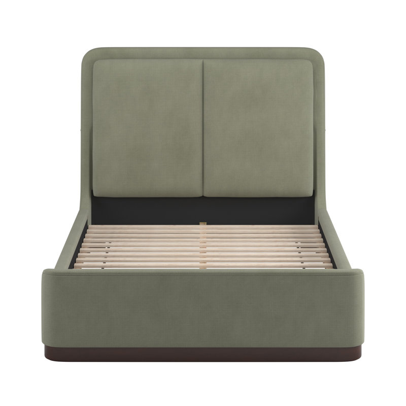 Lit plateforme tapissier en tissu Ingomber , Grand, Vert