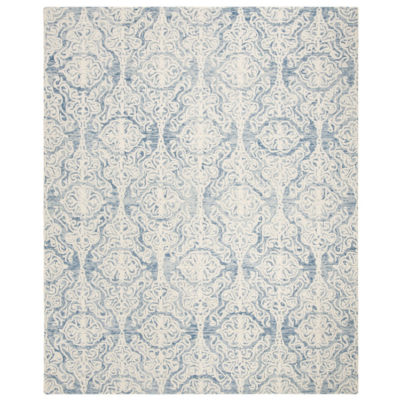 Davyan Hand Tufted Wool Ikat Rug, Rectangle 9' x 12'