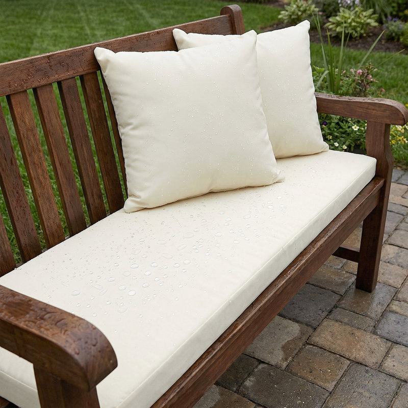 Versatile Patio Cushion Set With Weatherproof Fabric - Includes Bench Cushion & 2 Pillow Covers For Garden And Porch Furniture