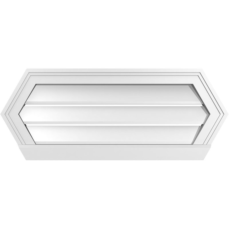 Évent horizontal fonctionnel à pignon en uréthane à surface horizontale Signature, H 12 po x l 30 po x P 2 po