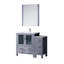 Gris foncé 42 po W Meuble-lavabo avec compartiments à tablettes latérales, robinet, lavabo en céramique et 28 tiroirs muraux suspendus - tiroir à finition miroir, surface