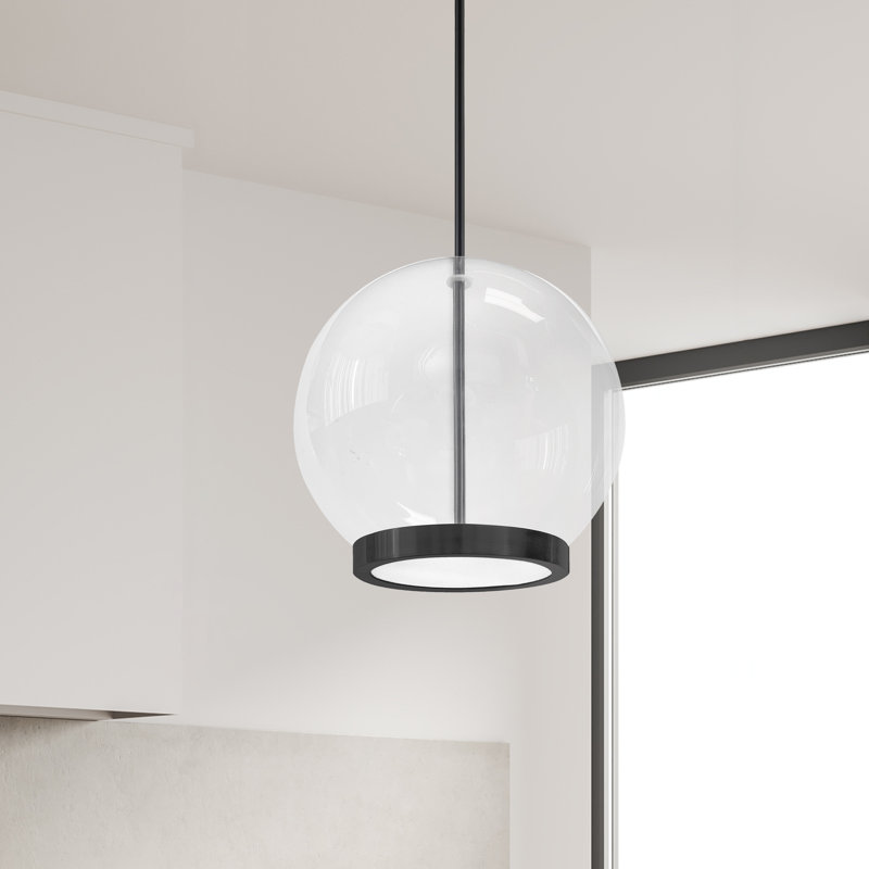 Hennebery 1 - Light LED Single Pendant, Matte Black