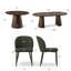 Ensemble de salle à manger extensible Modern 47 "à 83" avec chaises rembourrées en chenille-132493880-132493882