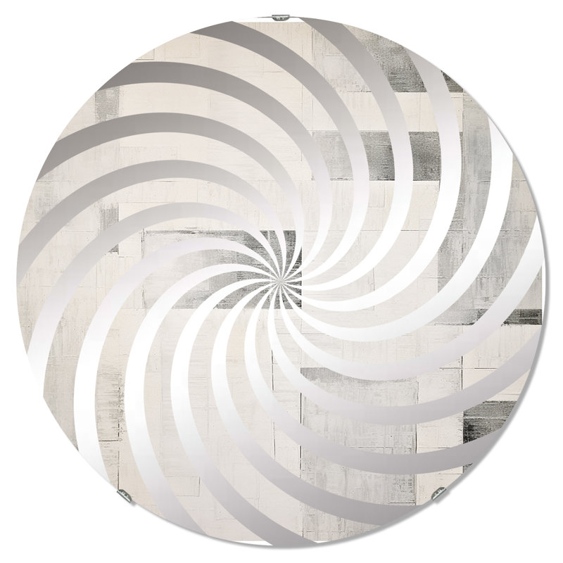 Miroir décoratif gris / blanc Platine Parallels I - Vortex MIR105949 C, 23,6 po x 23,6 po