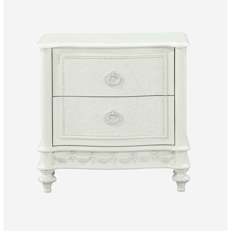 Table de chevet 2 tiroirs Colin l 25,6 po ivoire
