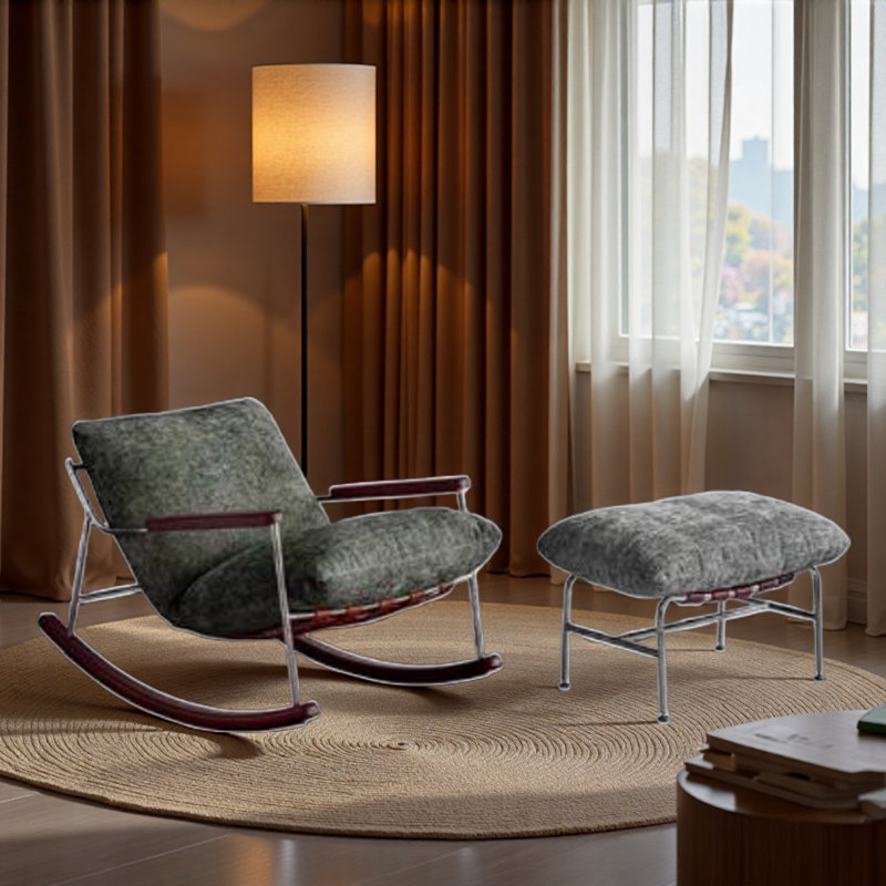 Chaise berçante moderne de luxe simple., Vert