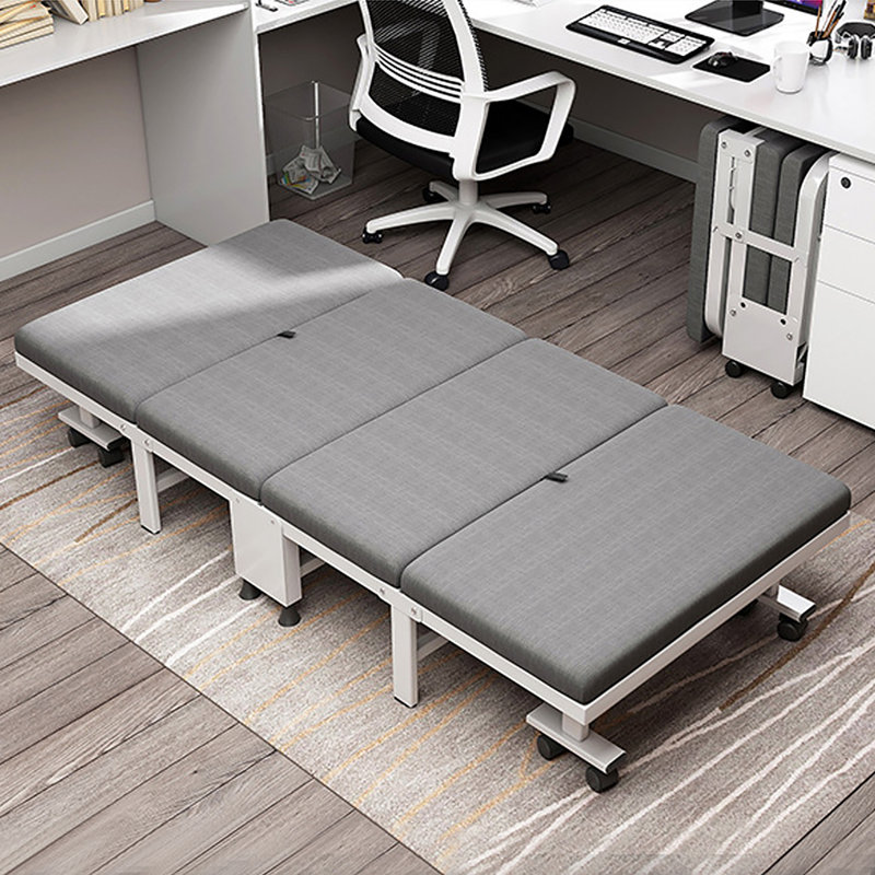 Traute Steel Upholstered Folding Bed with Mattress Included Twin 10.63" Foldaway Guest Bed, 31.5" W x 74.8" L