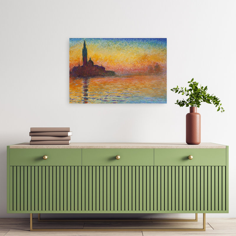 Saint-Georges Majeur Classic Traditional Contemporary City Coastal Wall Art Print by Claude Monet - Wrapped Canvas Print