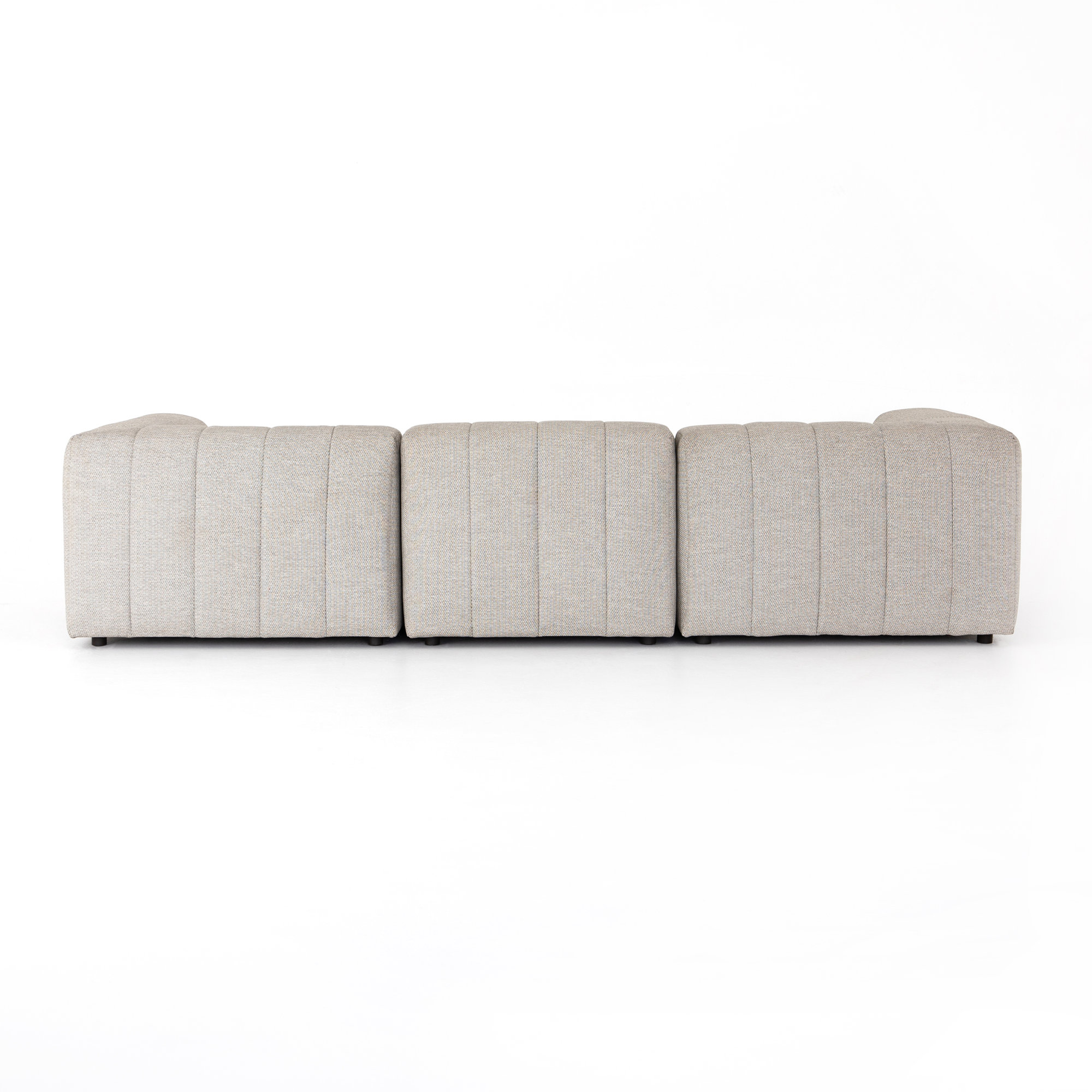 Necci 121'' Wide Wood Patio Sectional with Cushions, Faye Ash