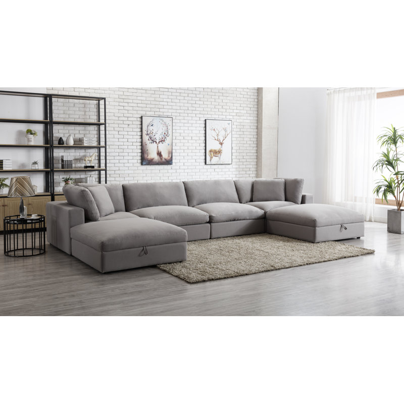 Albirta Upholstered Sectional Reversible, Graphite