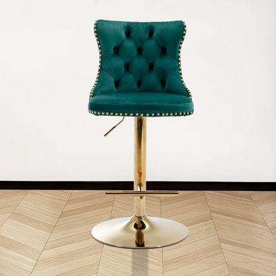 Daijiah Swivel Upholstered Adjustable Height Counter Stool