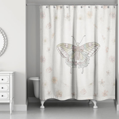 Rideau de douche simple à motif floral