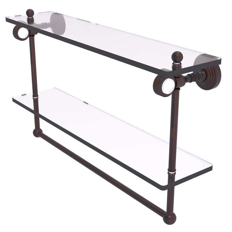 Étagère à 2 niveaux Jarrell, H 13 po x l 22 po x P 5,12 po, Bronze vénitien