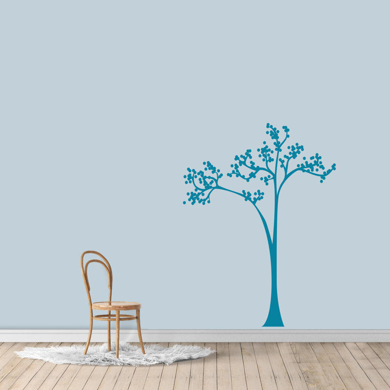 Décalcomanie murale arbre à points Ferrysburg, Bleu sarcelle