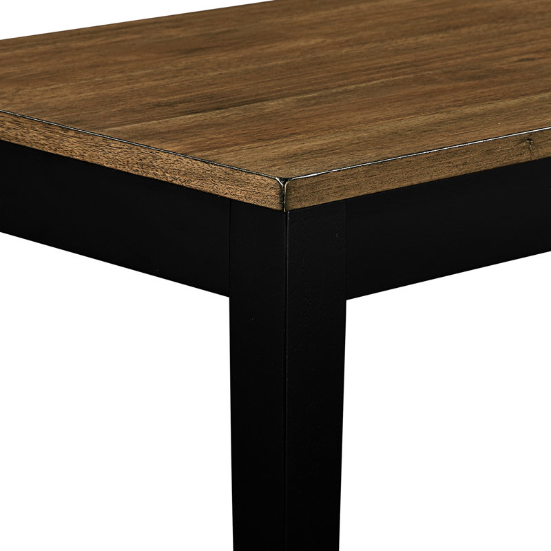 Banc de style moderne brun noir à 2 tons, longueur 48 po, capacité de 250 lb, pieds rustiques contemporains de salle à manger, siège, X 16,5 po, 17,5 po, utilisation
