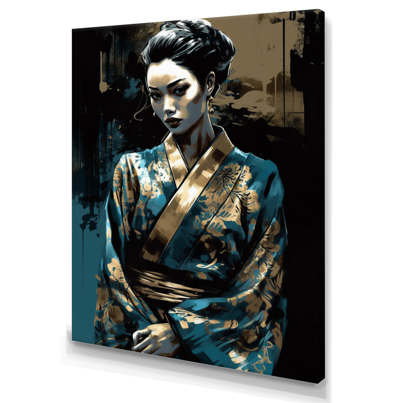 «Japonaise, modèle féminin II», impression sur toile, H 20 po x l 12 po x P 1 po, Toile tendue