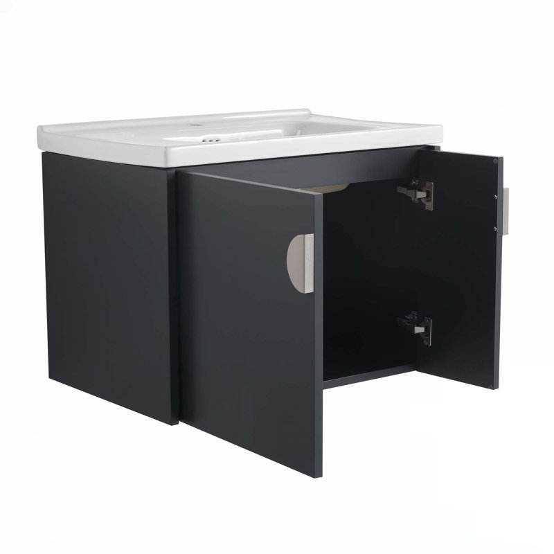 Petit meuble-lavabo avec lavabo, Noir