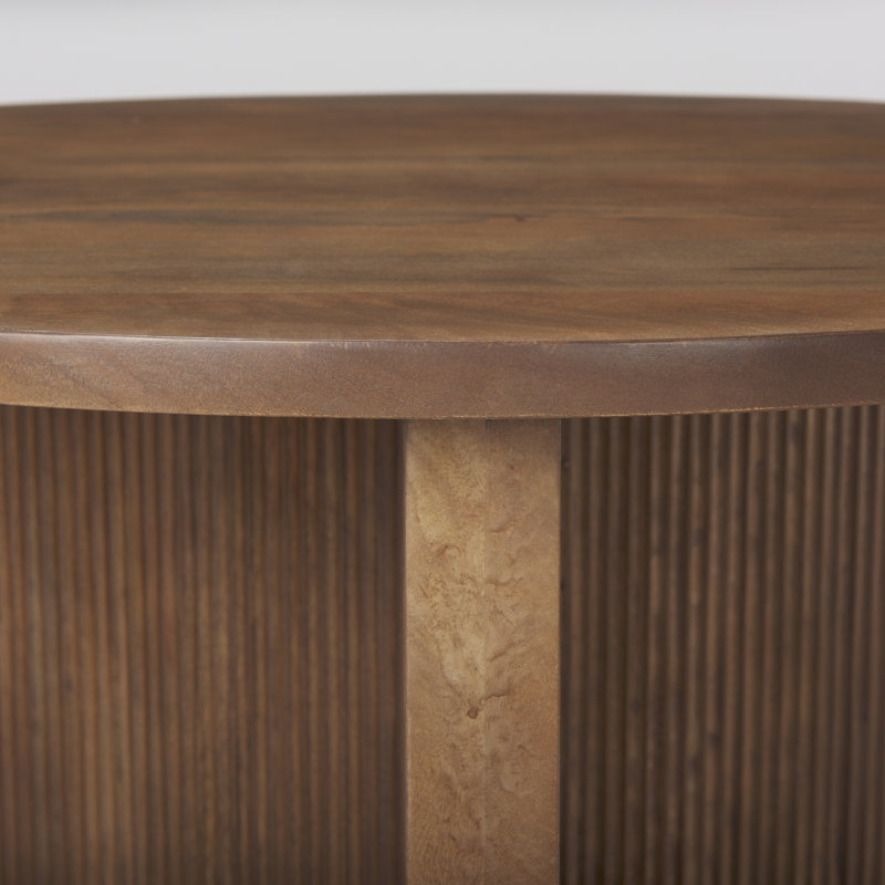 Table de bout en bois massif 32 po Estelle, Brun moyen, Brun moyen