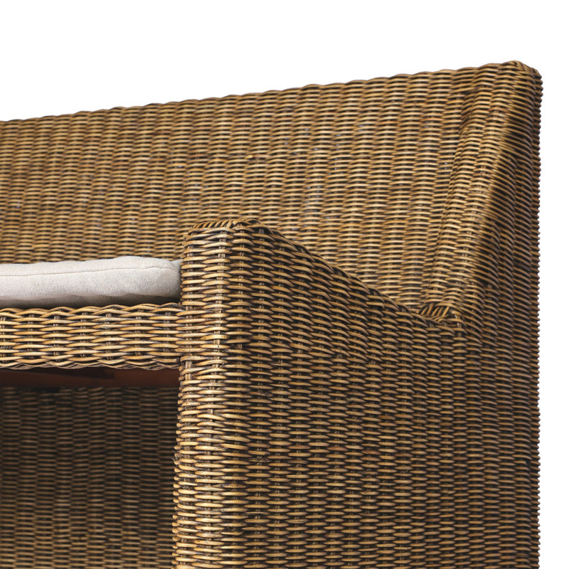 Senna Woven Dining Bench, 33" H x 49" W x 26.25" D