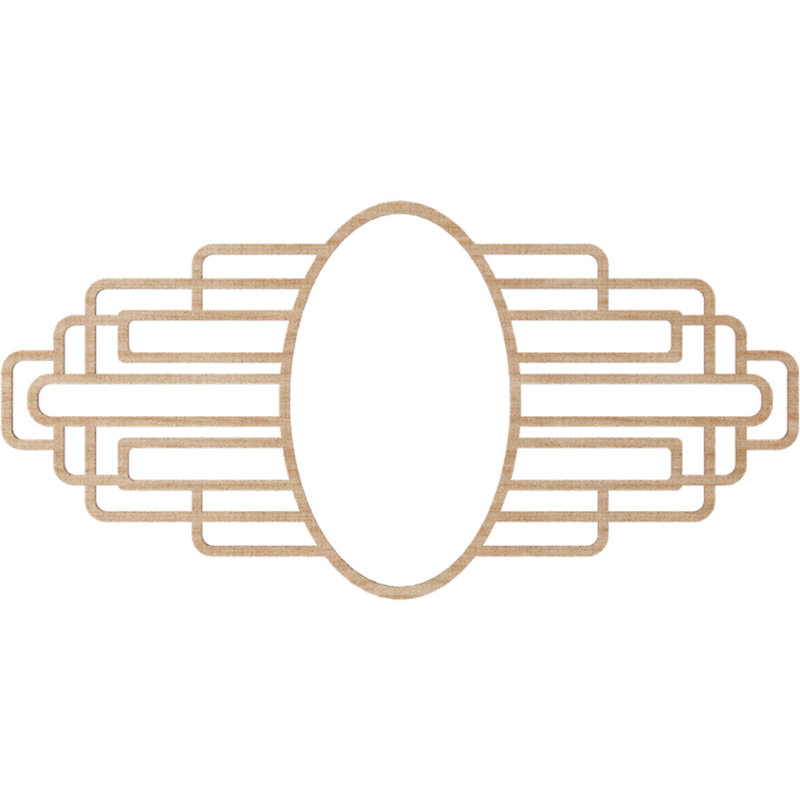 Médaillon de plafond en bois d'aulne Elizabeth, Aulne, H 15 po x l 30 po x P 0,38 po